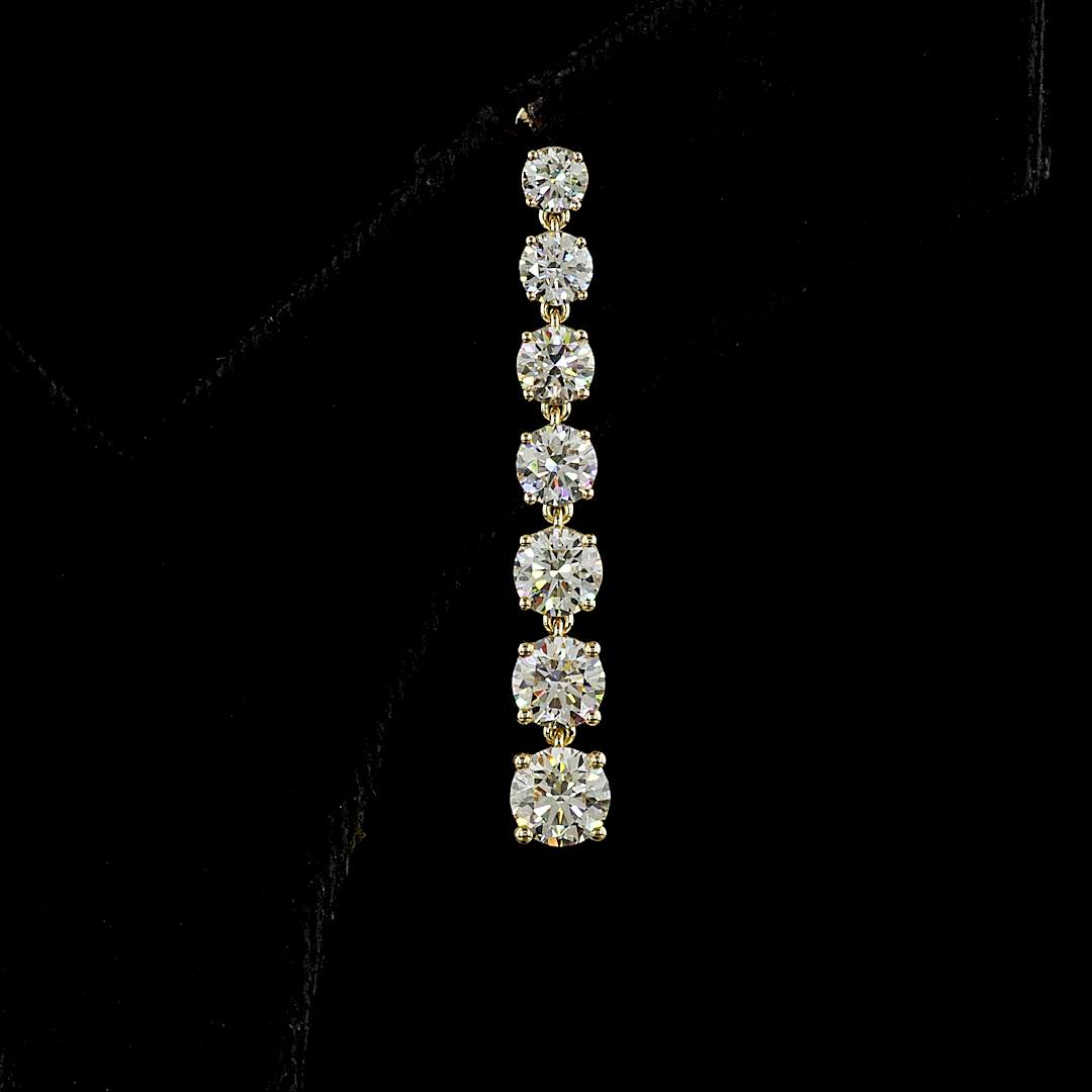 4.47 CTTW Round Lab Grown Diamond Hanging Earring Size 15.25 (E Color and VS Clarity)
