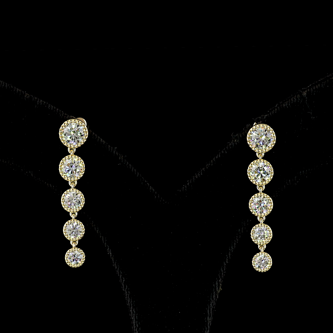 2.80 CTTW Round Lab Diamond Hanging Earring