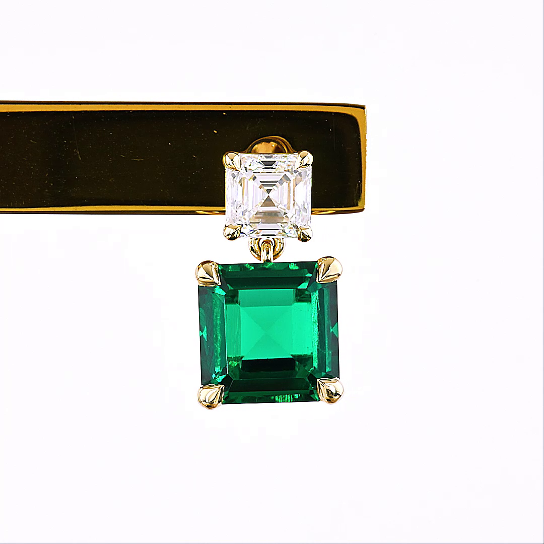 1.26 CTTW Asscher Lab Diamond Hanging Earring