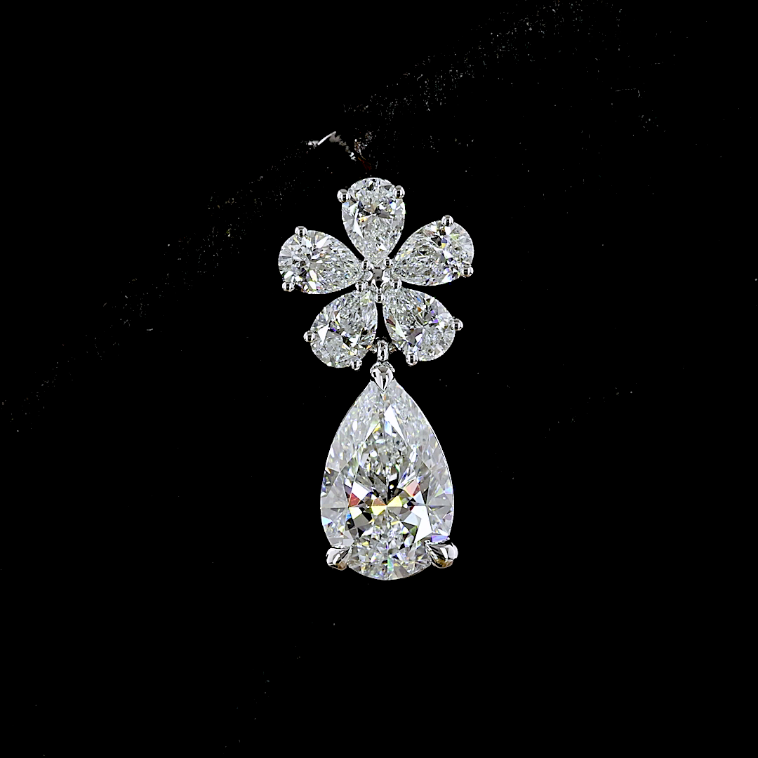 2.71 CTTW Pear Lab Diamond Hanging Earring (E Color and VS Clarity)