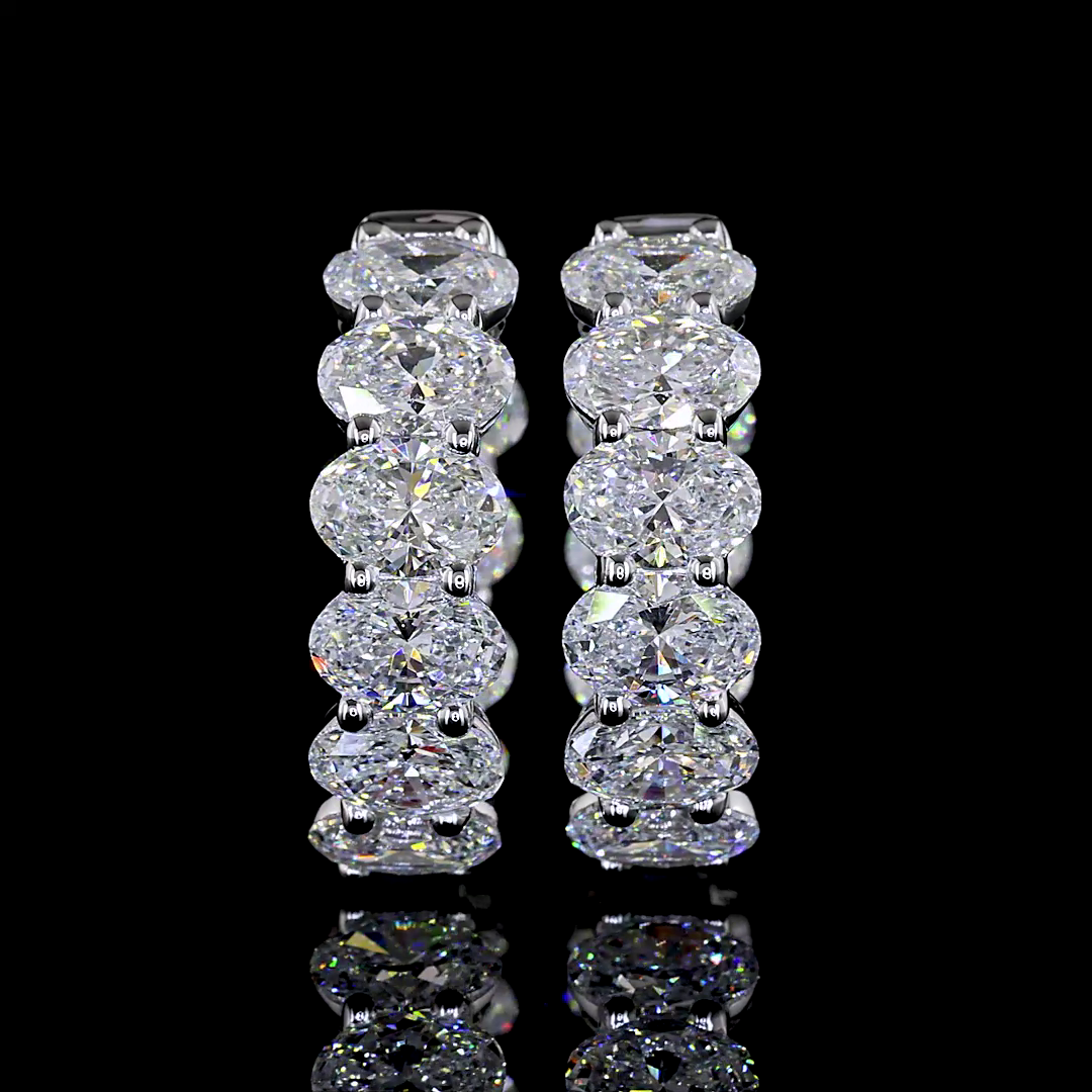 6.18 CTTW Oval Lab Diamond Huggies Earring