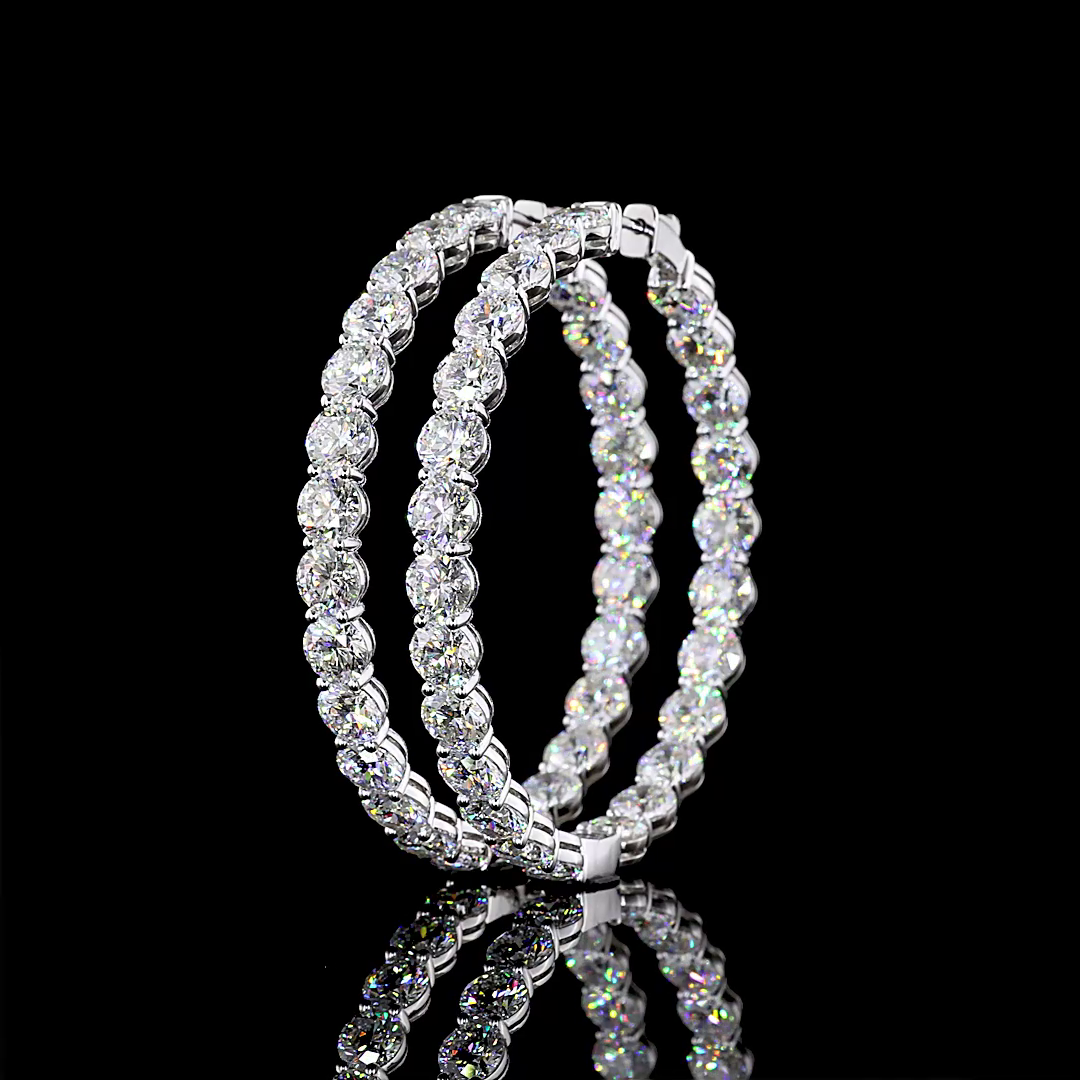24.94 CTTW Round Lab Grown Diamond Hoops Earring 50.8mm