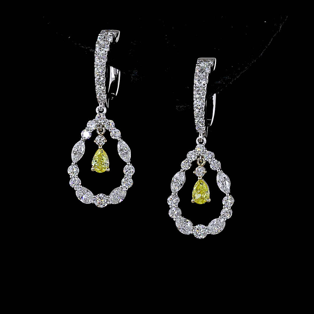 2.06 CTTW MIX Lab Diamond Hanging Earring