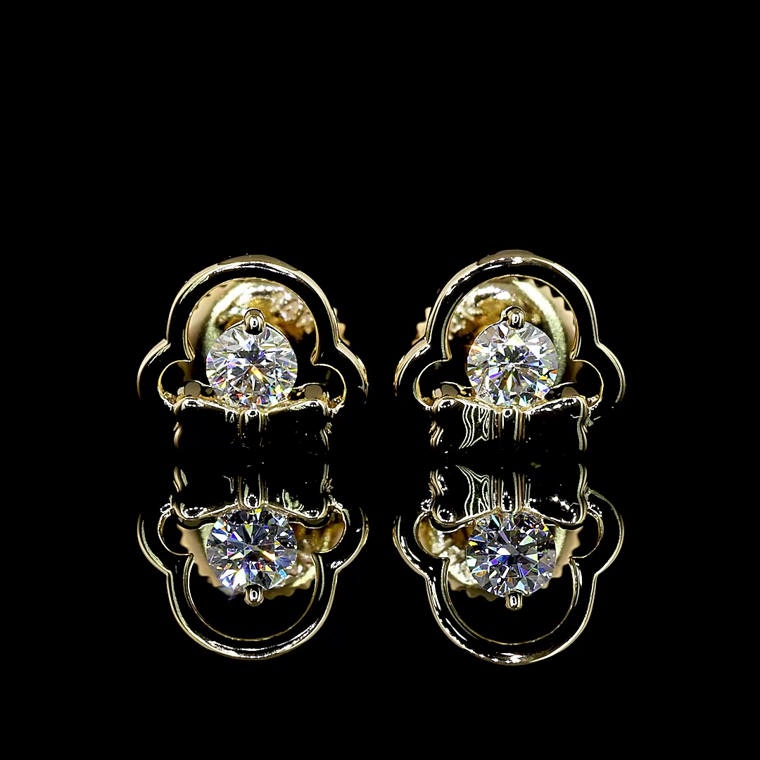 0.21 CTTW Round Lab Diamond Studs Earring