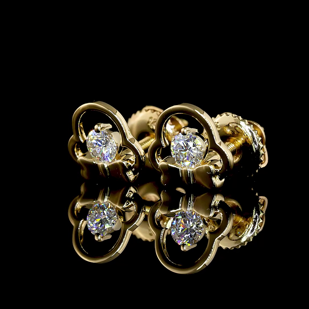 0.21 CTTW Round Lab Diamond Studs Earring