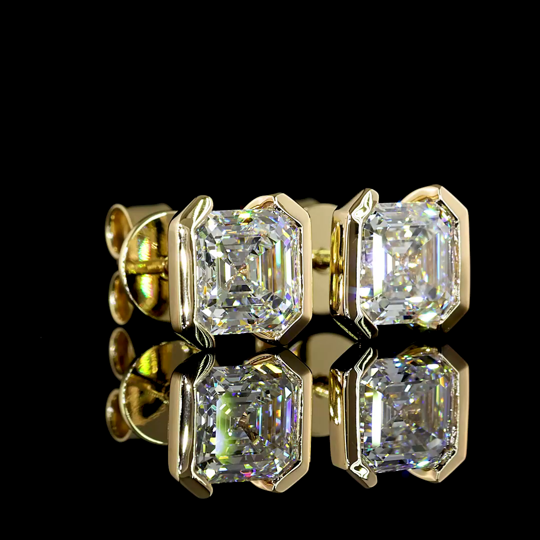 2.05 CTTW Asscher Lab Diamond Studs Earring