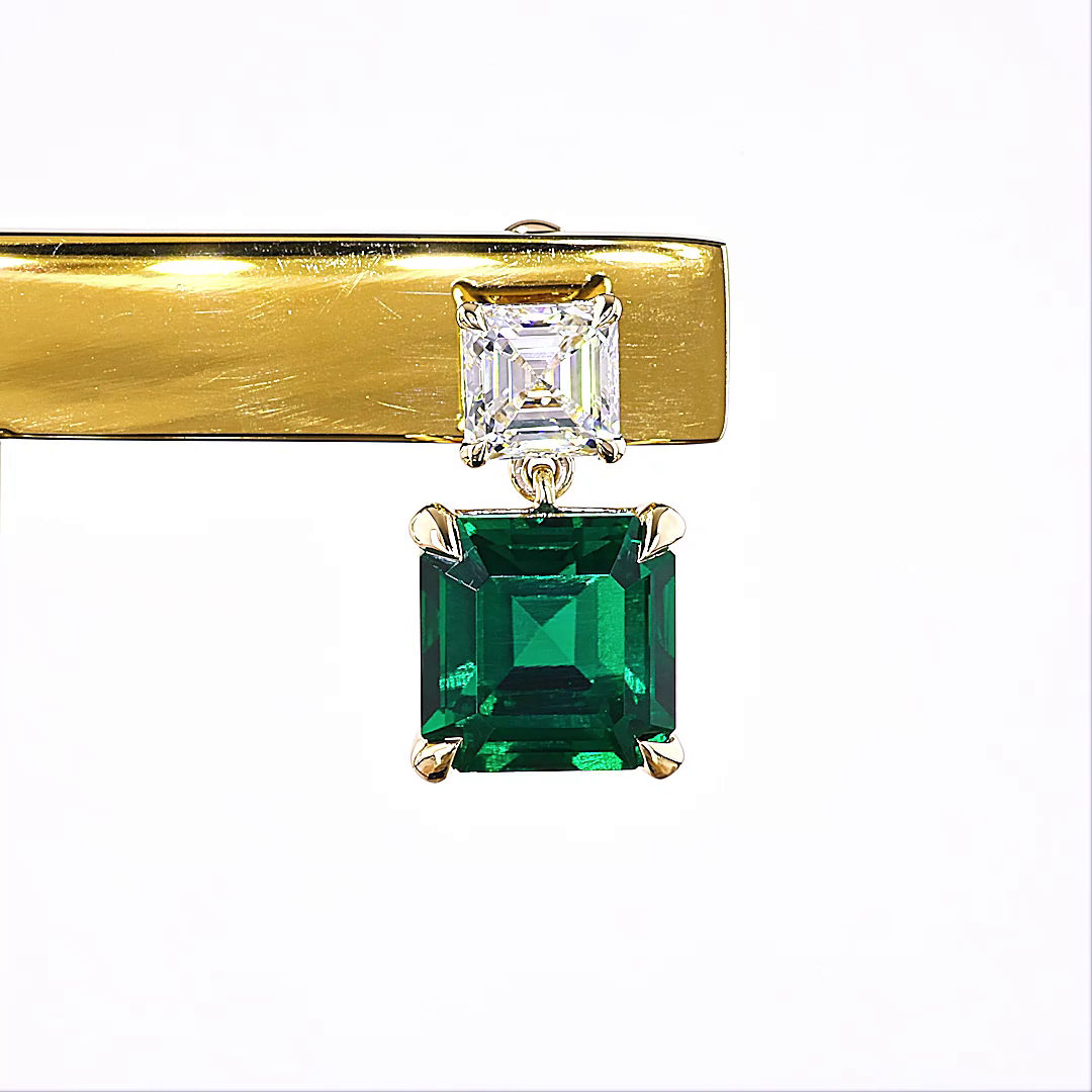 1.27 CTTW Asscher Lab Diamond Hanging Earring (VS1 Clarity)