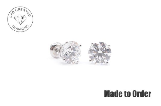 2.5 CTTW Made to Order Lab Created Diamond Stud Earrings Lab Diamond Studs