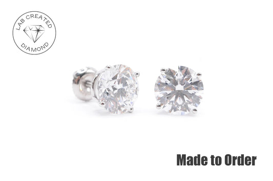 6.5 CTTW Made to Order Lab Created Diamond Stud Earrings Lab Diamond Studs