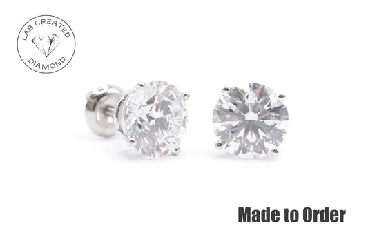 8.5 CTTW Made to Order Lab Created Diamond Stud Earrings Lab Diamond Studs