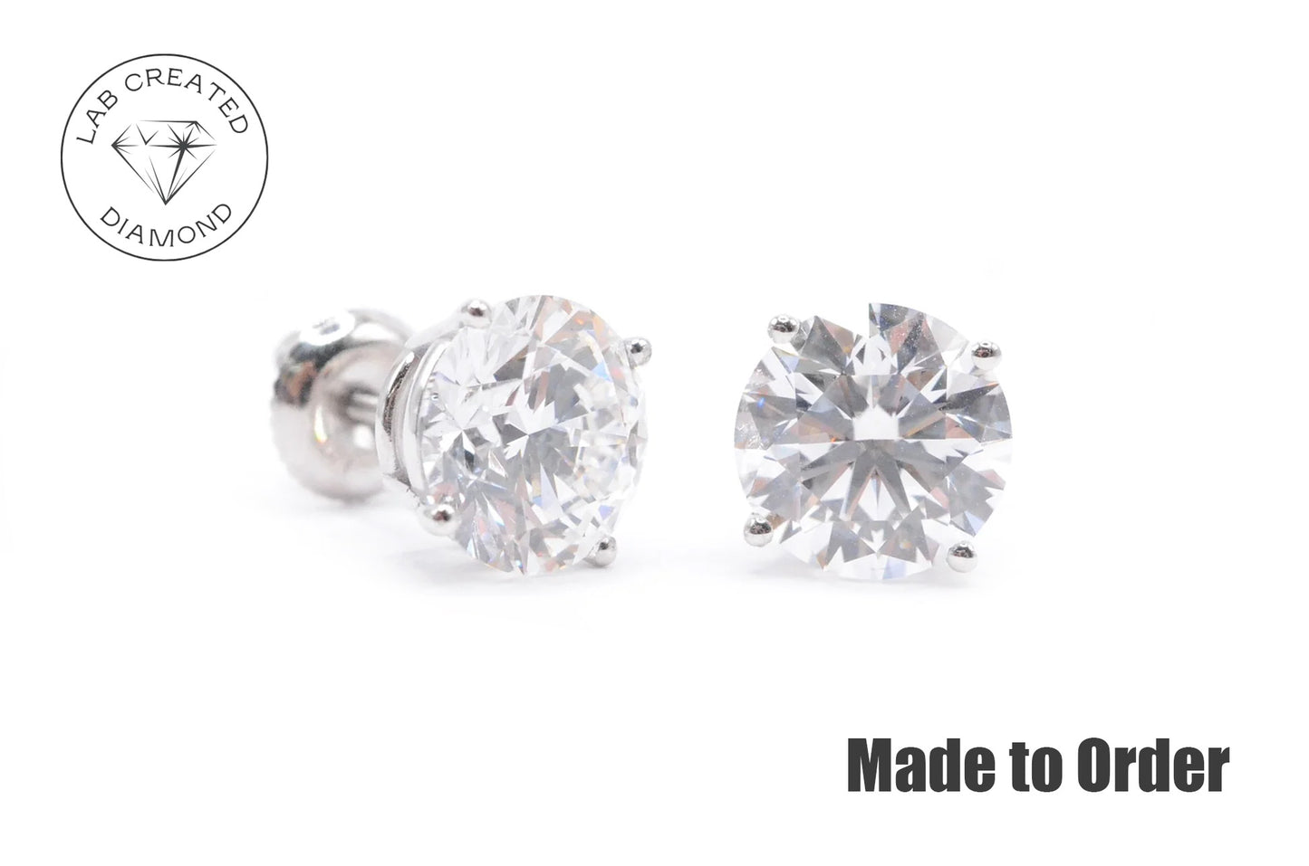 9 CTTW Made to Order Lab Created Diamond Stud Earrings Lab Diamond Studs