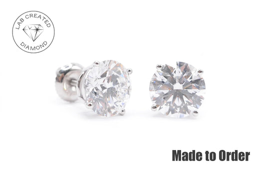 9 CTTW Made to Order Lab Created Diamond Stud Earrings Lab Diamond Studs