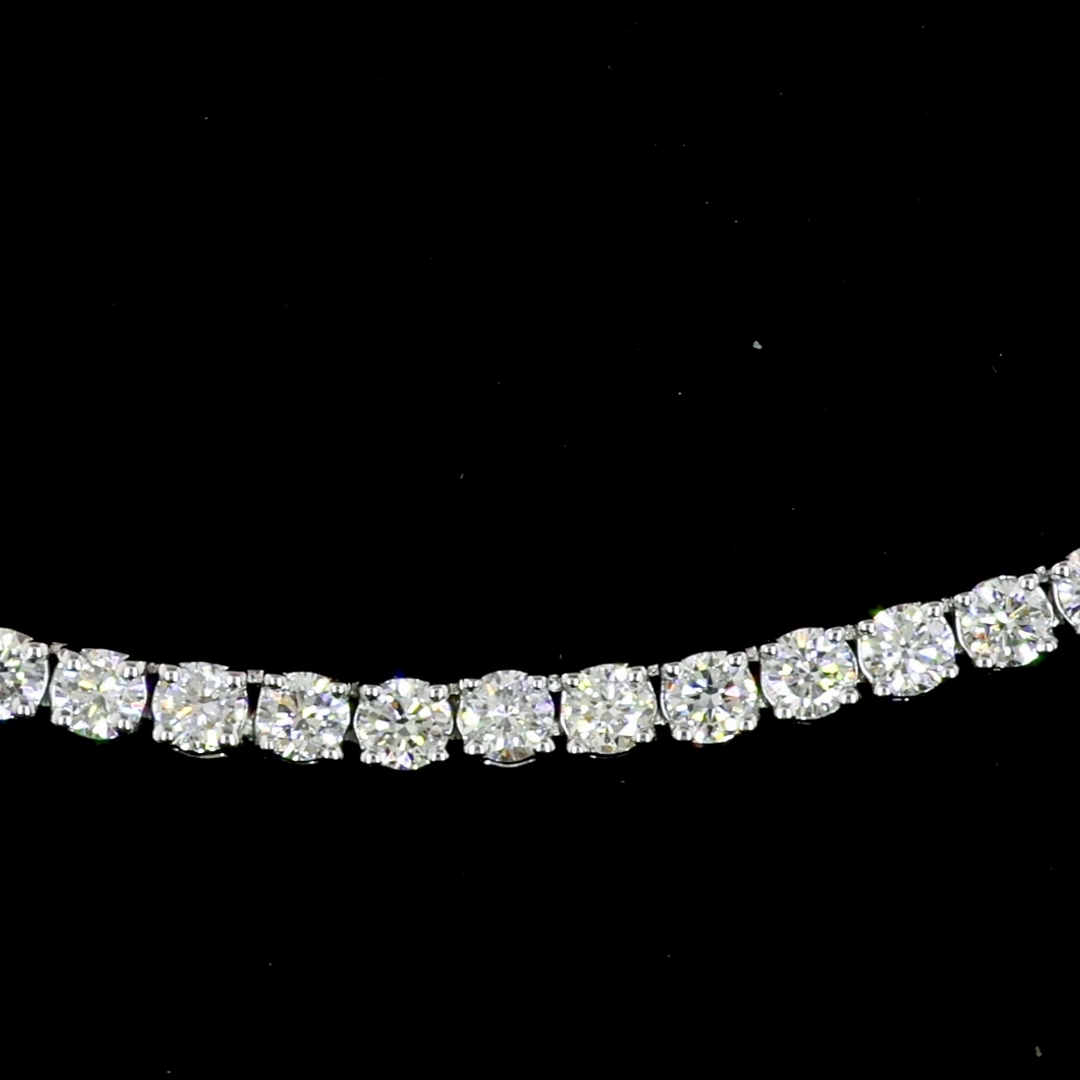 4.93 CTTW Round Lab Diamond Tennis Necklace 18" 14k White Gold (F Color and VS2 Clarity)
