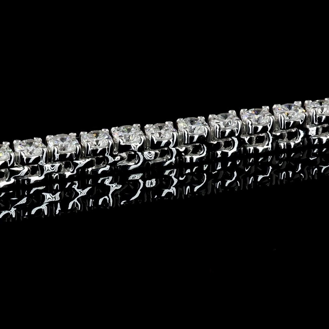 4.93 CTTW Round Lab Diamond Tennis Necklace 18" 14k White Gold F Color and VS2 Clarity jewelry-spot-usa