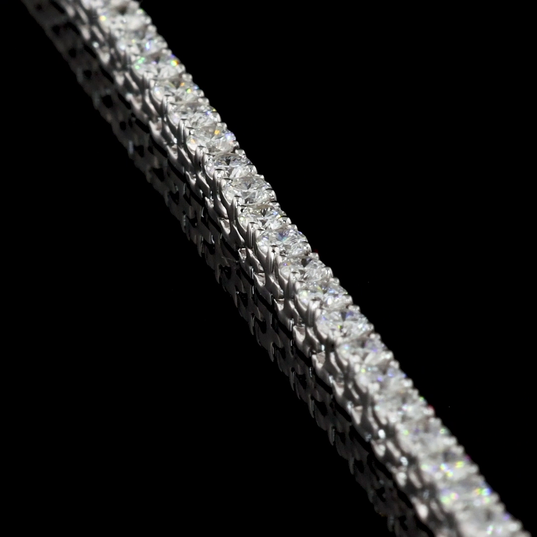 4.93 CTTW Round Lab Diamond Tennis Necklace 18" 14k White Gold (F Color and VS2 Clarity)