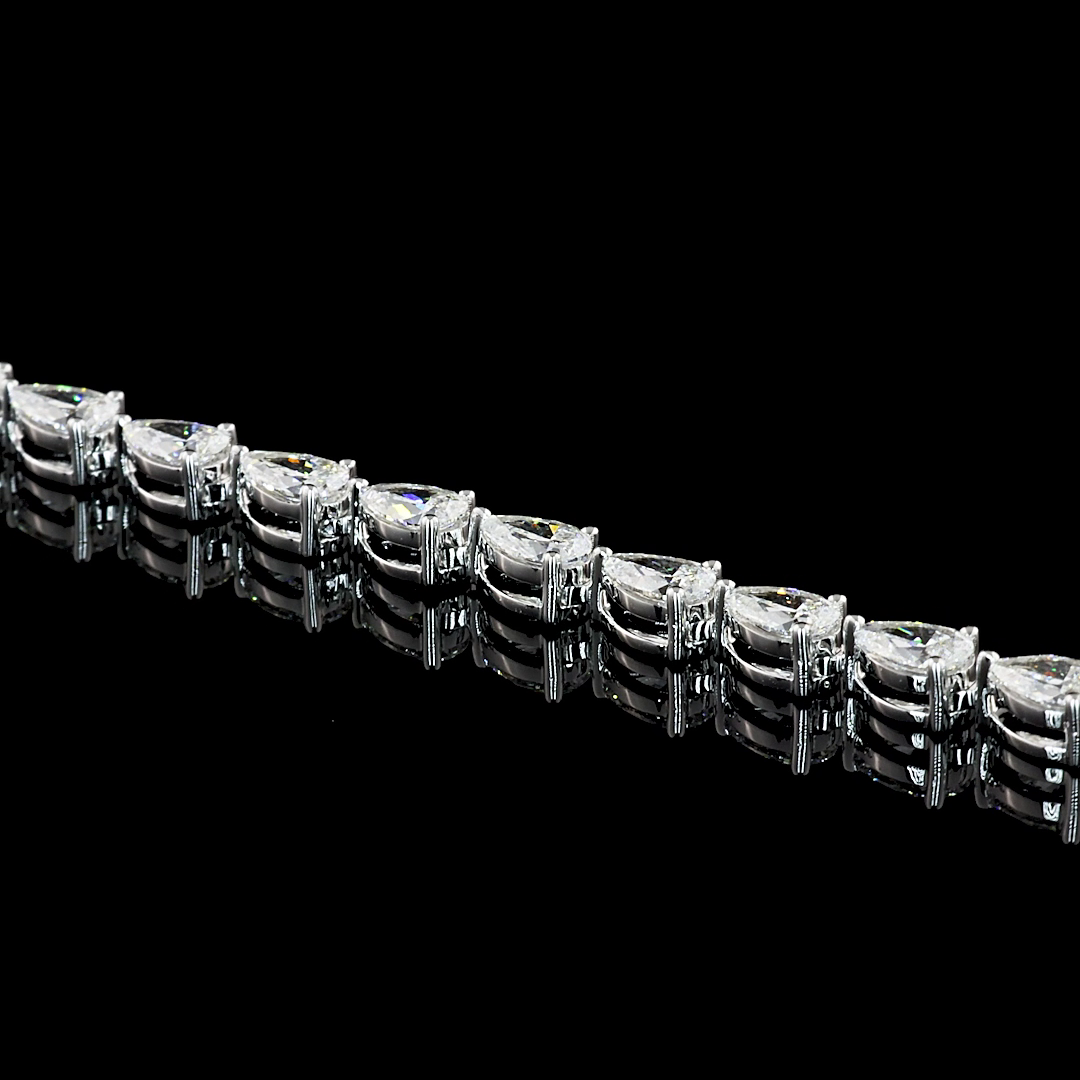 9.95 CTTW Pear Lab Diamond Tennis Necklace 16" 14k White Gold F Color and VS1 Clarity jewelry-spot-usa