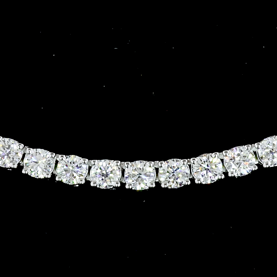 5.11 CTTW Round Lab Diamond Tennis Necklace 16.5" 14k White Gold F Color and VS1 Clarity jewelry-spot-usa