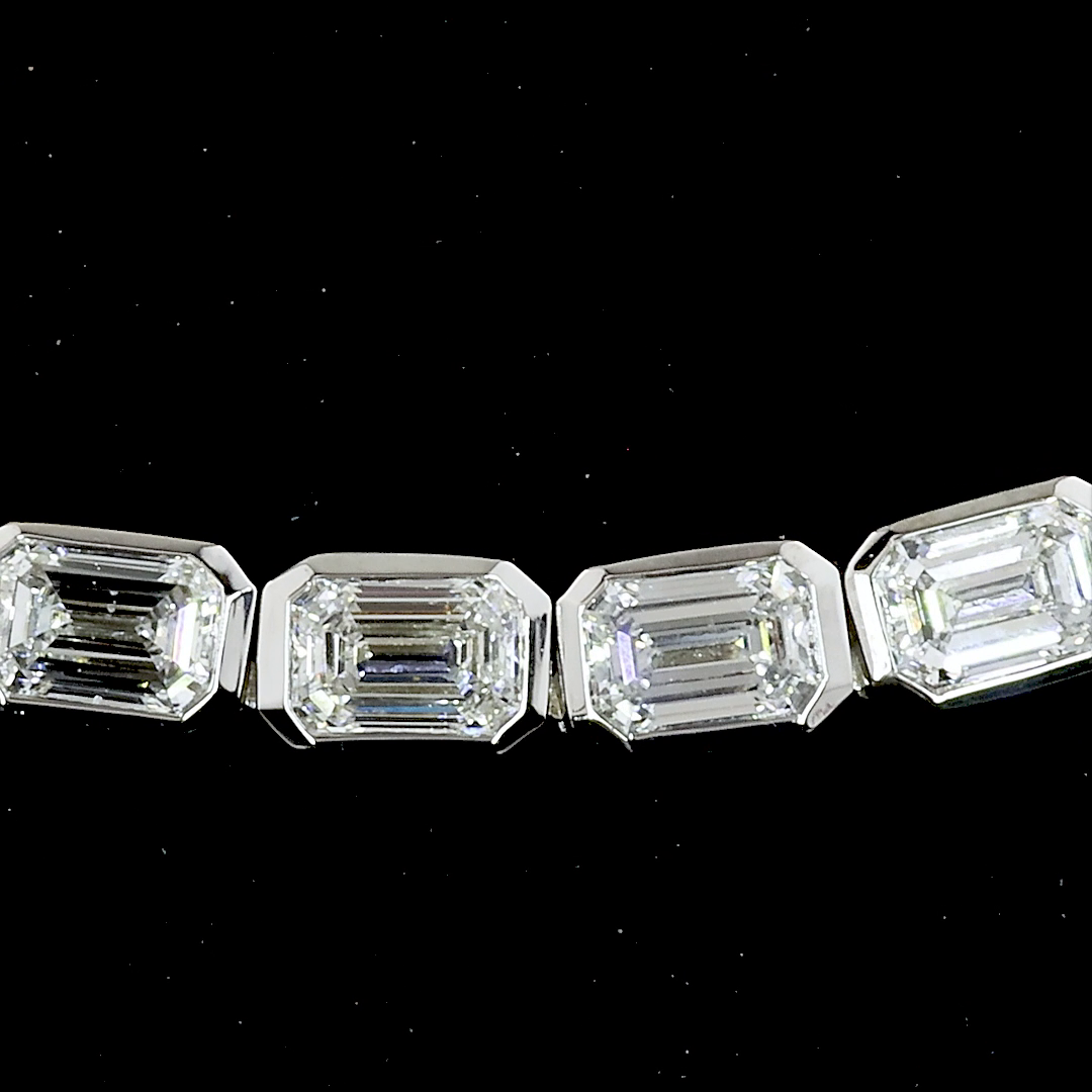 5.44 CTTW Emerald Lab Diamond Tennis Necklace 16" (F Color and VS1 Clarity)