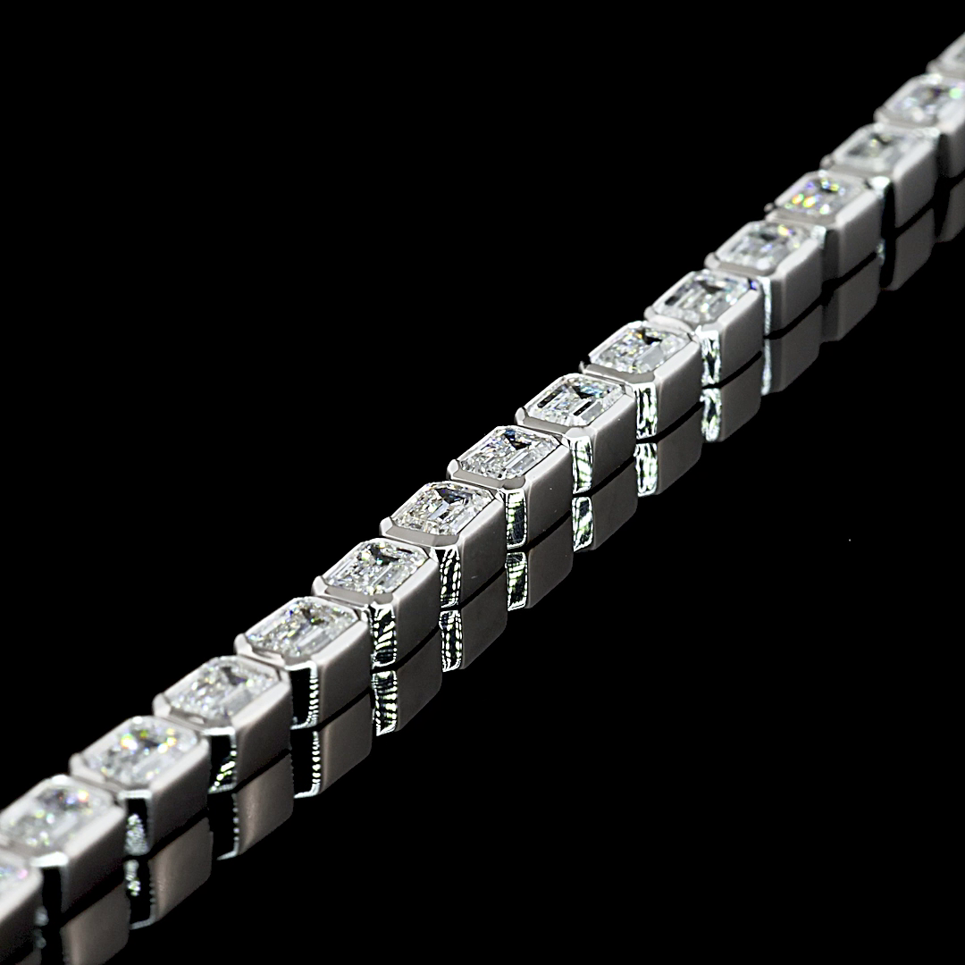 5.44 CTTW Emerald Lab Diamond Tennis Necklace 16" (F Color and VS1 Clarity)