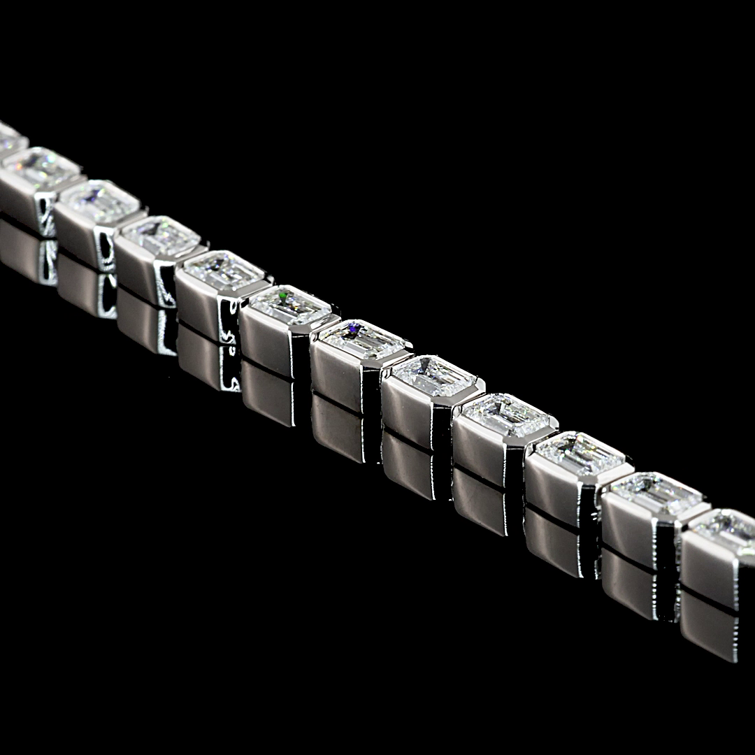 5.44 CTTW Emerald Lab Diamond Tennis Necklace 16" (F Color and VS1 Clarity)