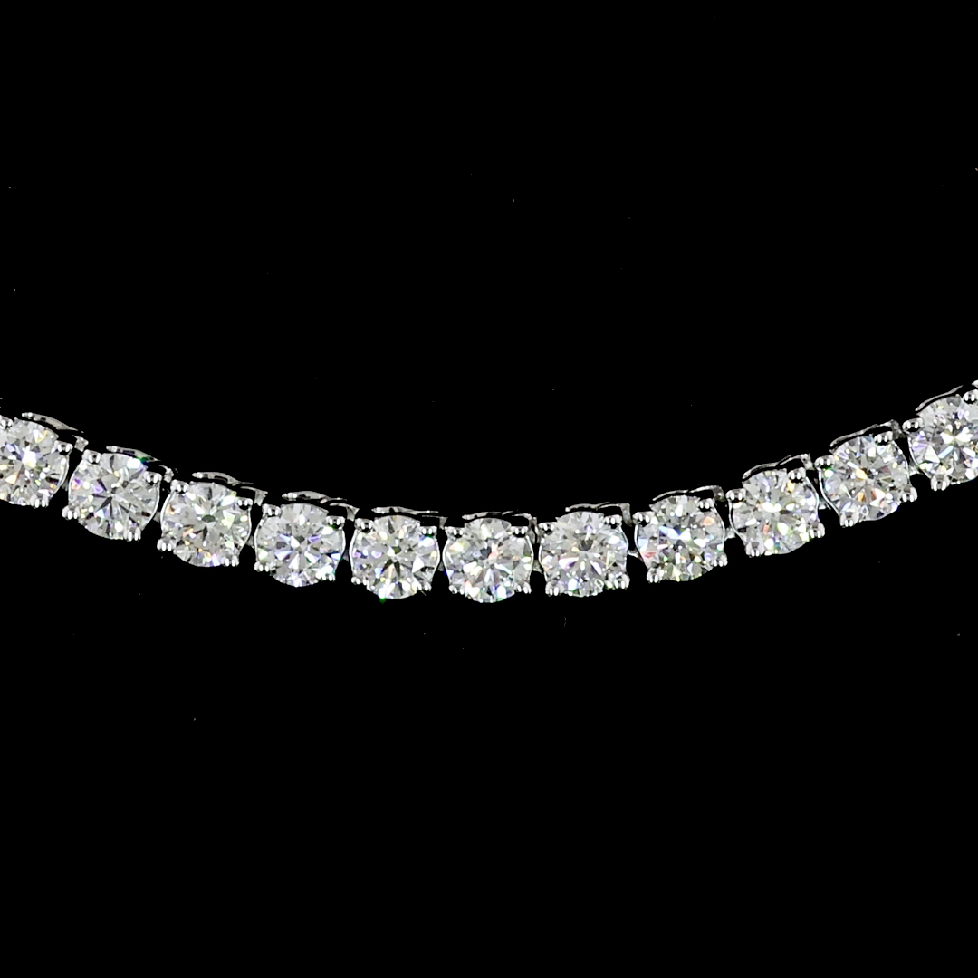 5.00 CTTW Round Lab Diamond Tennis Necklace 17" 14k White Gold F Color and VS1 Clarity jewelry-spot-usa