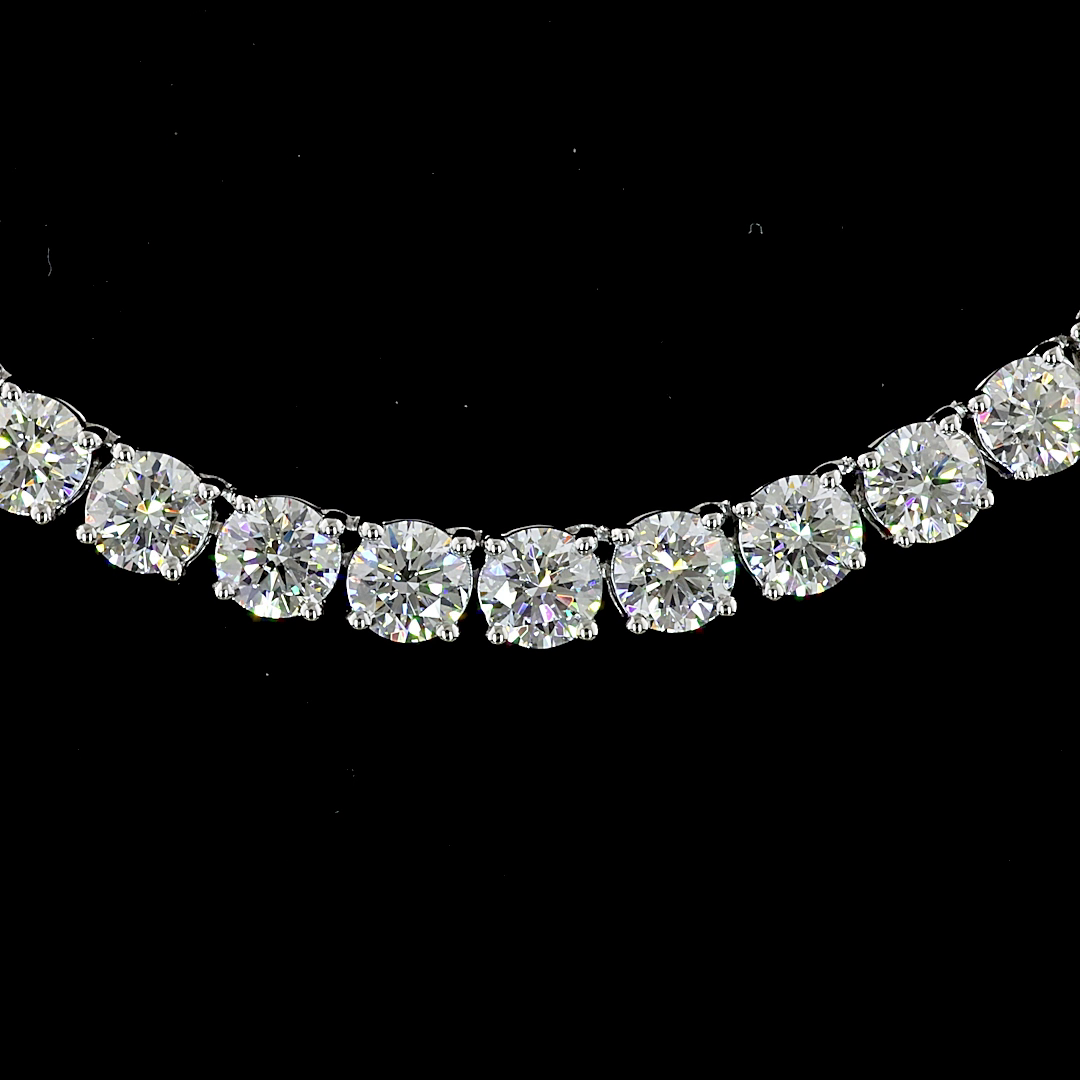 17.56 CTTW Round Lab Diamond Tennis Necklace 16" 14k White Gold E Color and VS Clarity jewelry-spot-usa