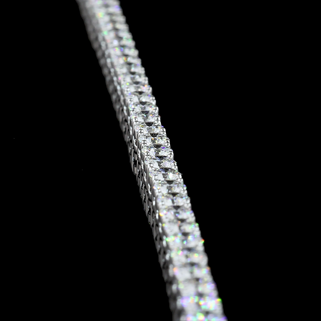 14.11 CTTW Round Lab Diamond Tennis Necklace 17" 14k White Gold E Color and VS Clarity jewelry-spot-usa