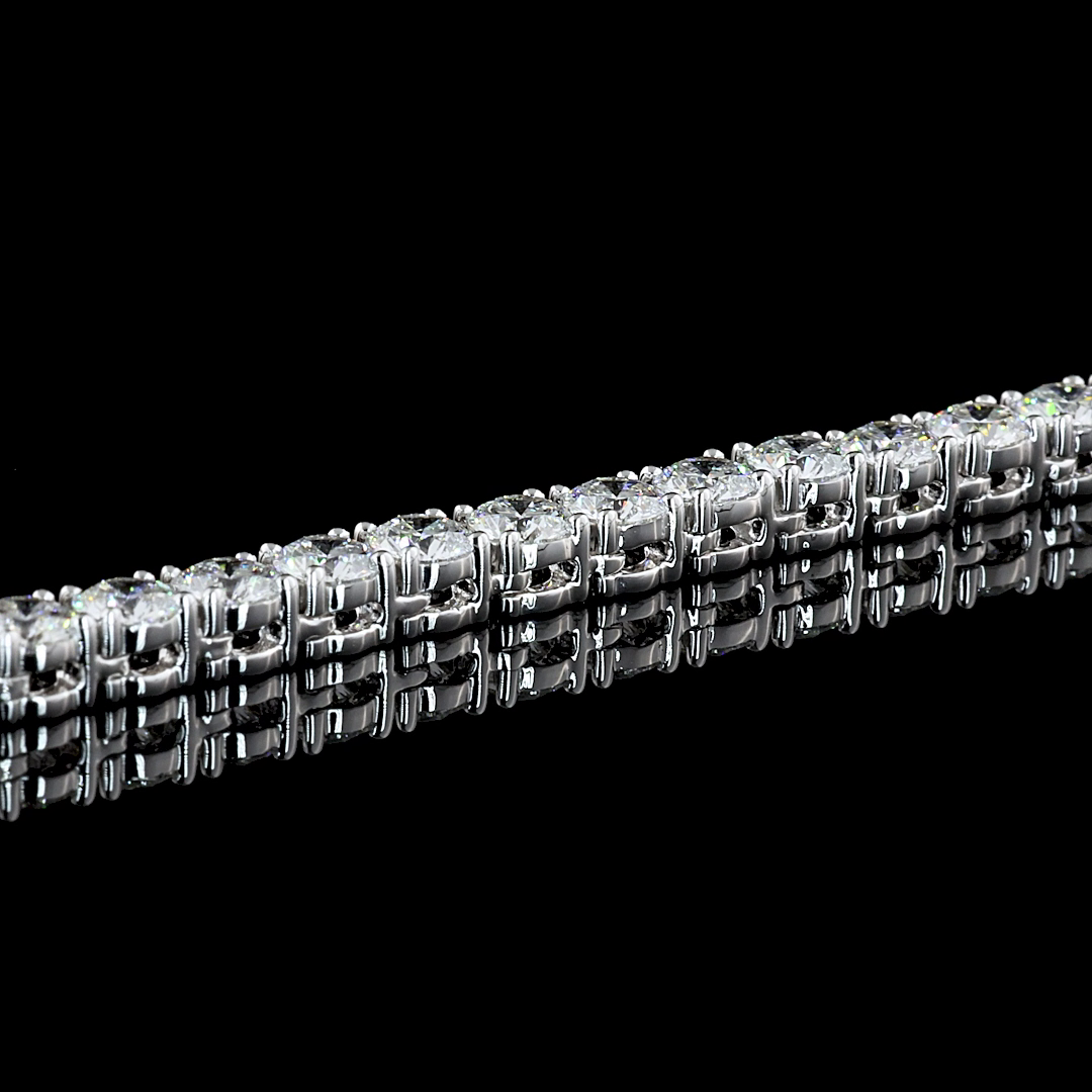 14.11 CTTW Round Lab Diamond Tennis Necklace 17" 14k White Gold E Color and VS Clarity jewelry-spot-usa