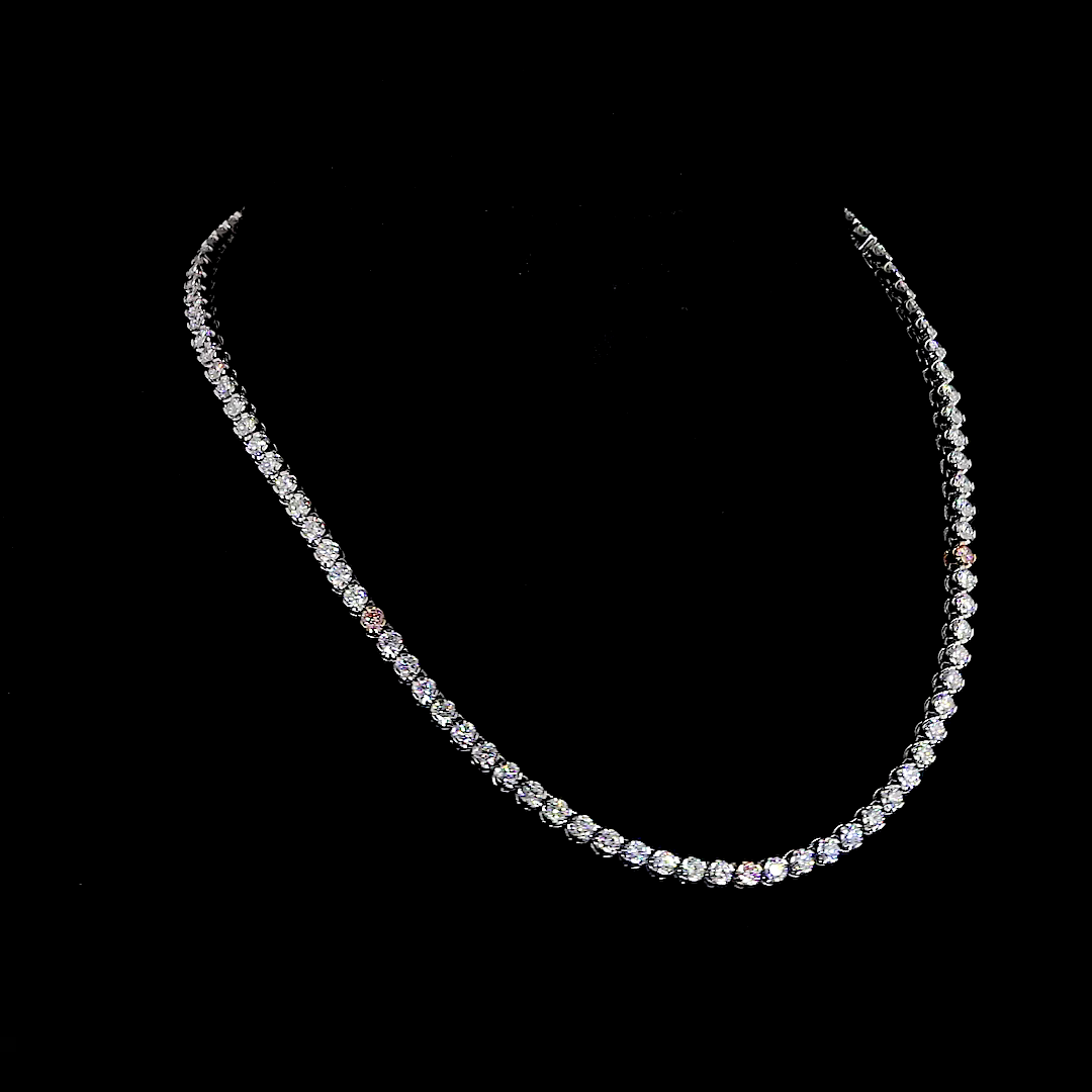 10.65 CTTW Round Lab Diamond Tennis Necklace 16" (VS2 Clarity)