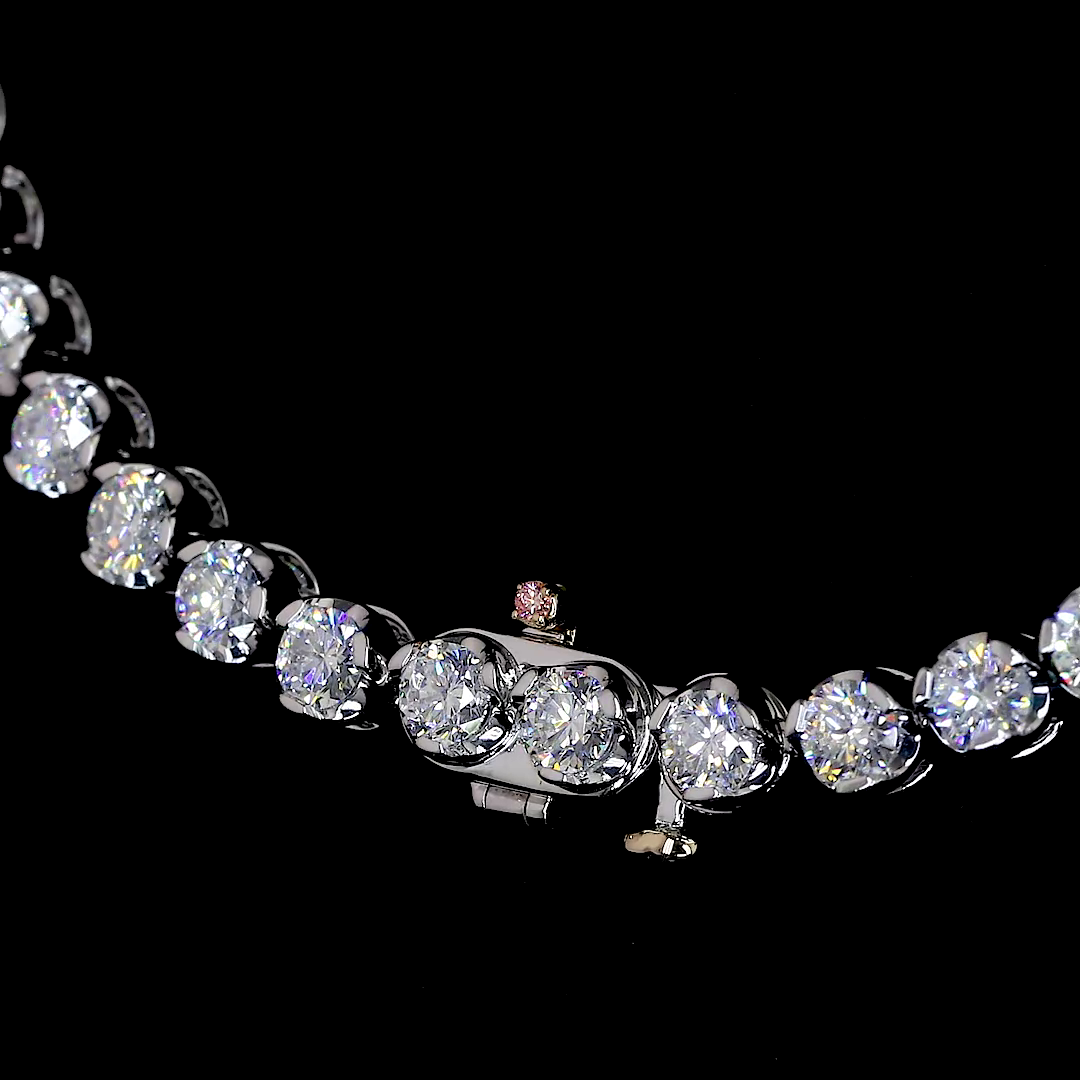 10.65 CTTW Round Lab Diamond Tennis Necklace 16" 14k Two Tone VS2 Clarity jewelry-spot-usa