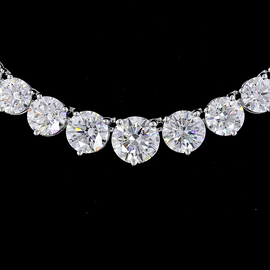 9.90 CTTW Round Lab Diamond Riviera Necklace 16" (E Color and VS Clarity)