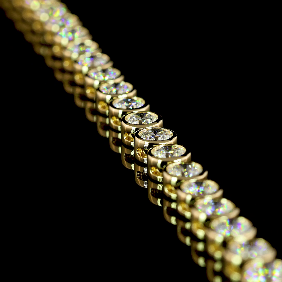 9.94 CTTW Round Lab Diamond Tennis Necklace 16" 14k Yellow Gold E Color and VS Clarity jewelry-spot-usa