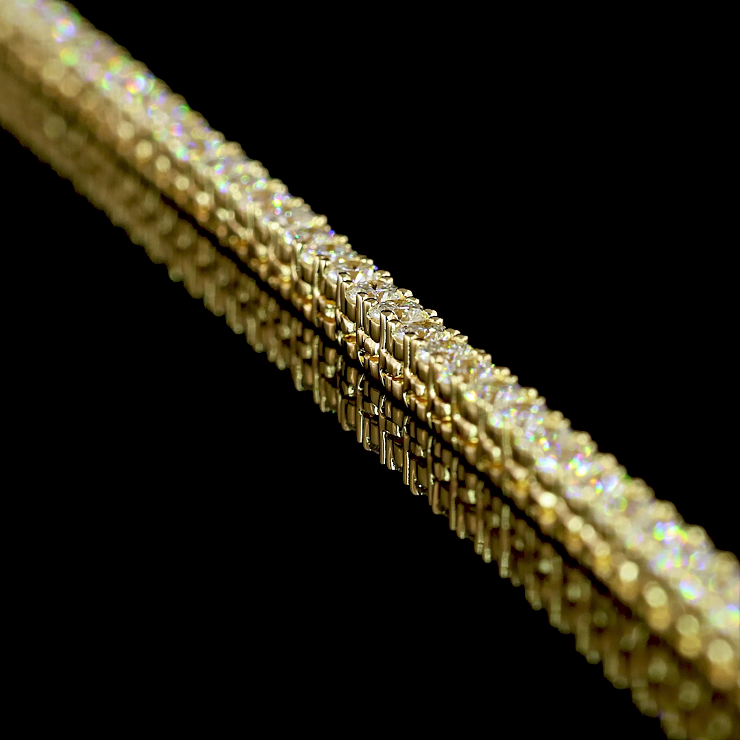 5.20 CTTW Round Lab Diamond Tennis Necklace 16.5" 14k Yellow Gold E Color and VS Clarity jewelry-spot-usa