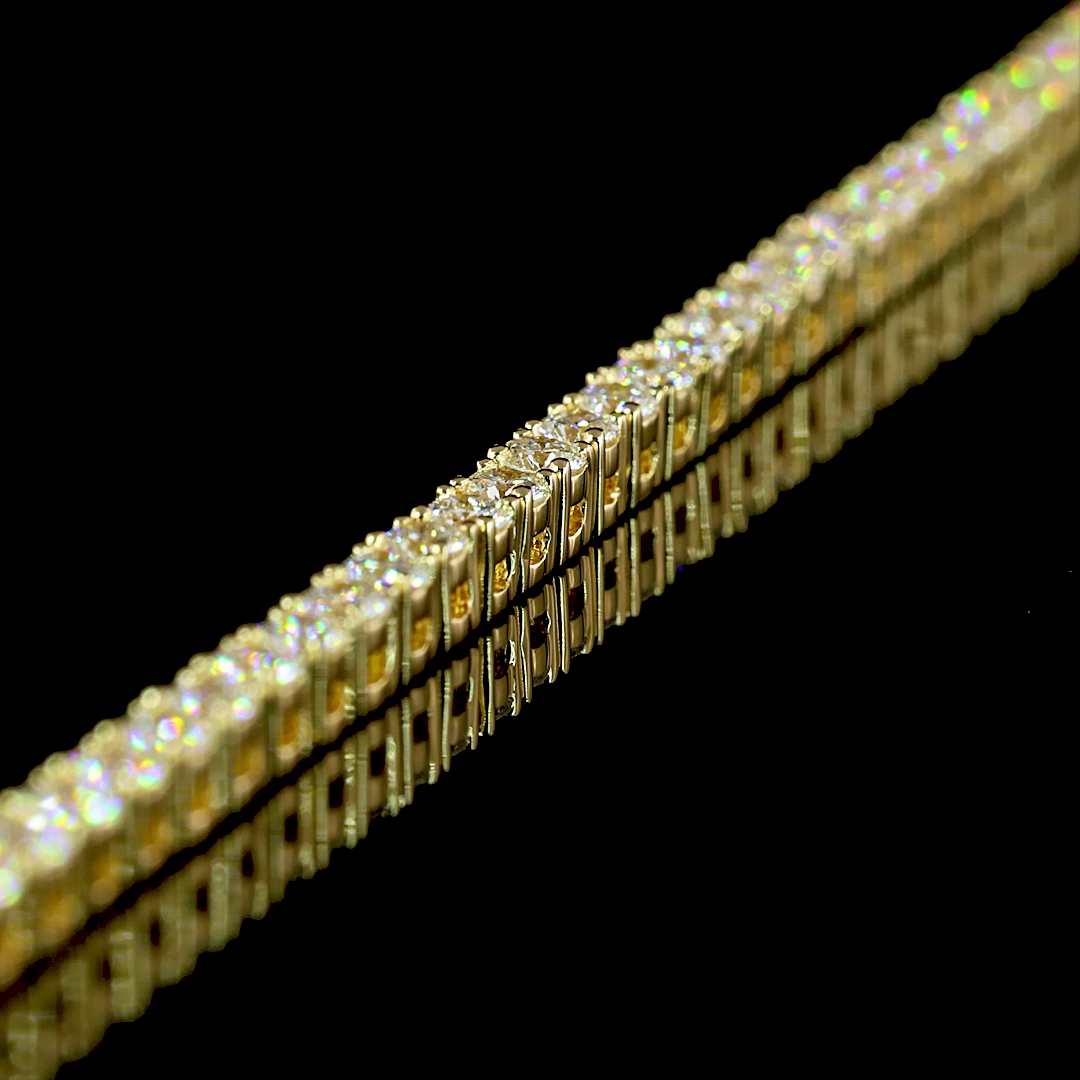 5.20 CTTW Round Lab Diamond Tennis Necklace 16.5" 14k Yellow Gold E Color and VS Clarity jewelry-spot-usa