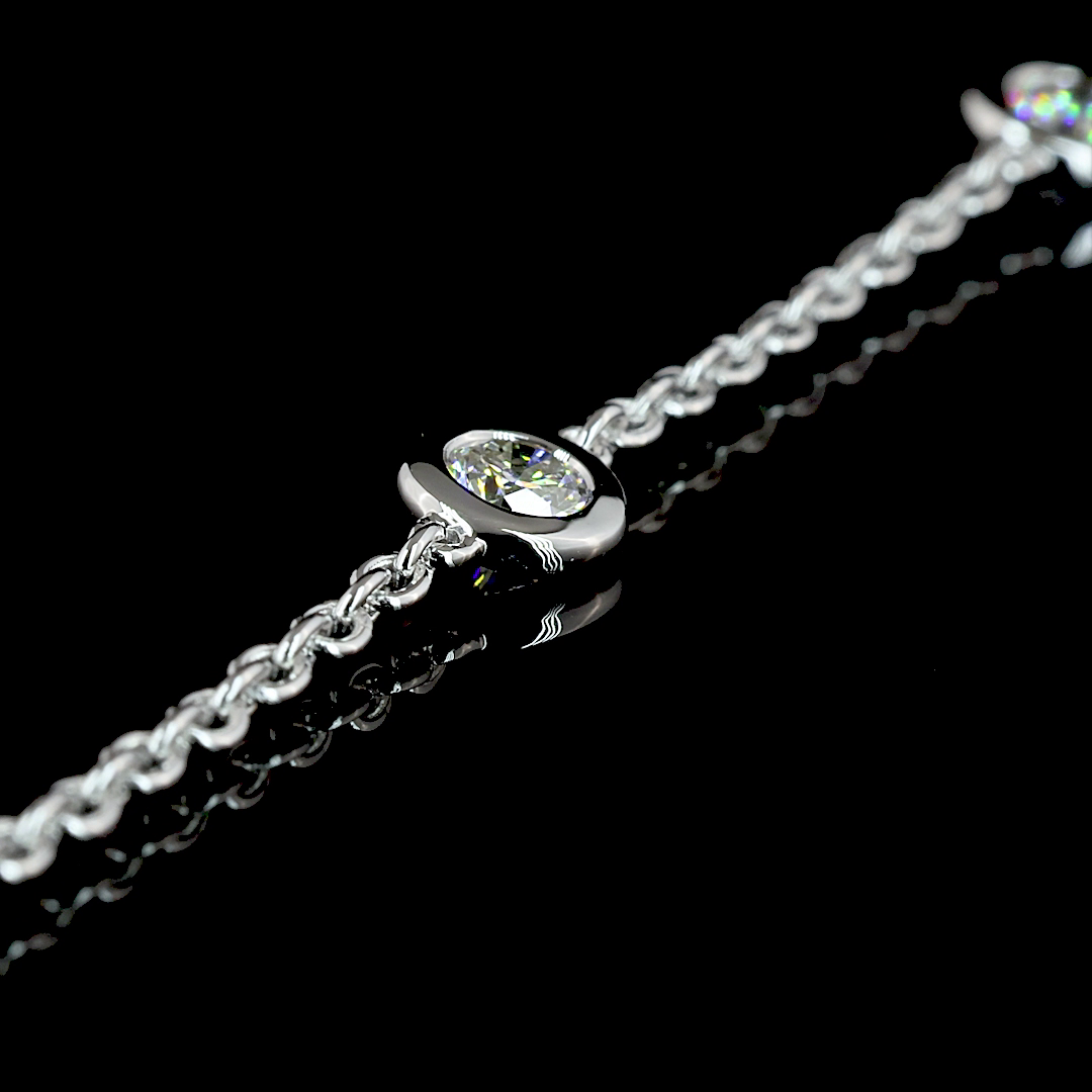 1.53 CTTW Round Lab Diamond Station Necklace 17" 14k White Gold E Color and VS2 Clarity jewelry-spot-usa