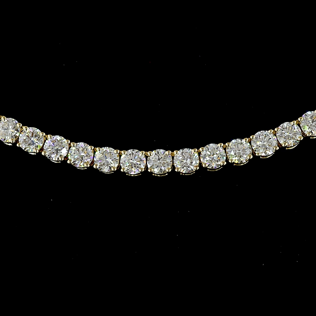 5.04 CTTW Round Lab Diamond Tennis Necklace 16" 14k Yellow Gold E Color and VS Clarity jewelry-spot-usa