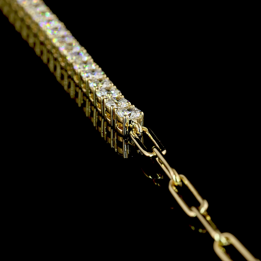 5.04 CTTW Round Lab Diamond Tennis Necklace 16" 14k Yellow Gold E Color and VS Clarity jewelry-spot-usa
