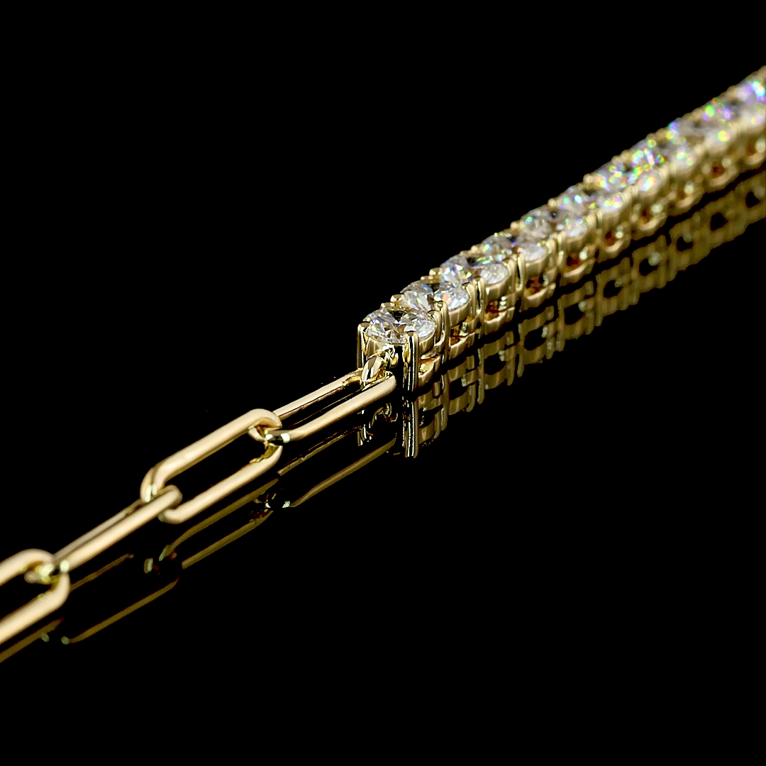 5.04 CTTW Round Lab Diamond Tennis Necklace 16" 14k Yellow Gold E Color and VS Clarity jewelry-spot-usa