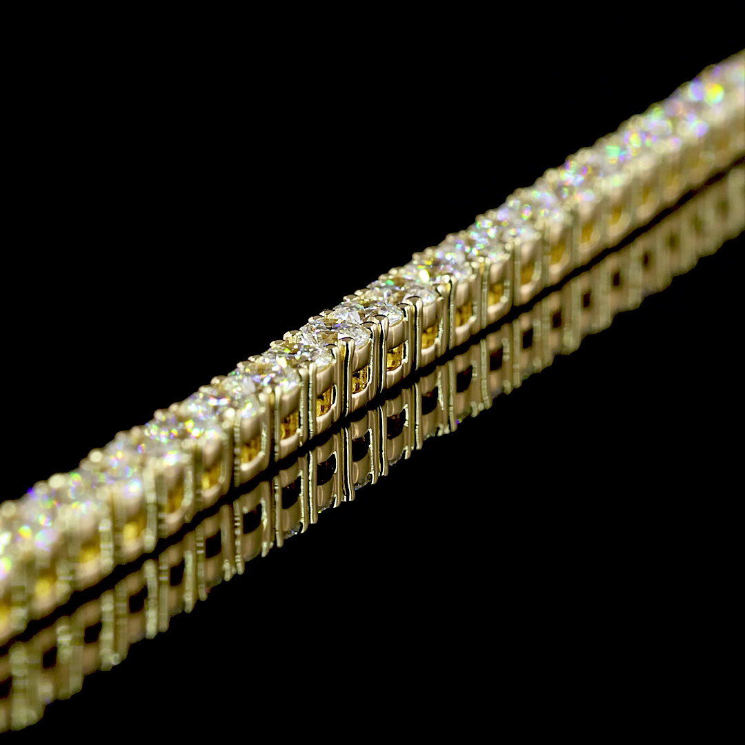 7.89 CTTW Round Lab Diamond Tennis Necklace 16.5" 14k Yellow Gold E Color and VS2 Clarity jewelry-spot-usa