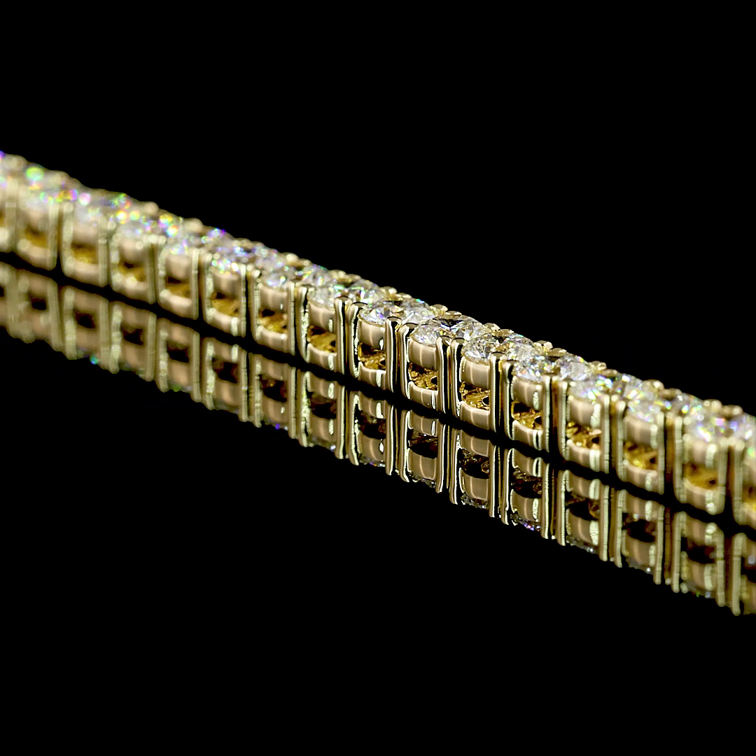 7.89 CTTW Round Lab Diamond Tennis Necklace 16.5" 14k Yellow Gold E Color and VS2 Clarity jewelry-spot-usa