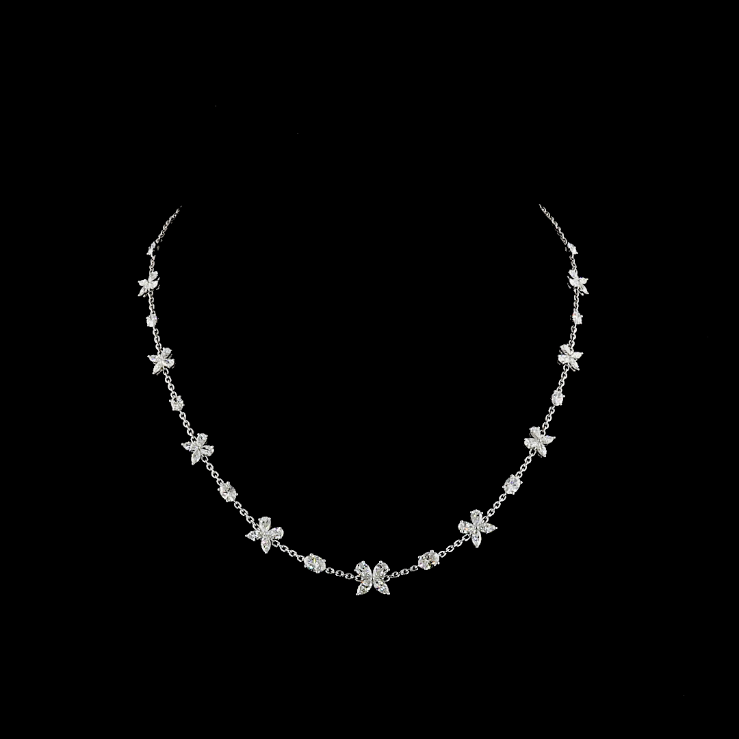 5.07 CTTW MIX Lab Diamond Station Line Tennis Necklace 16.5"