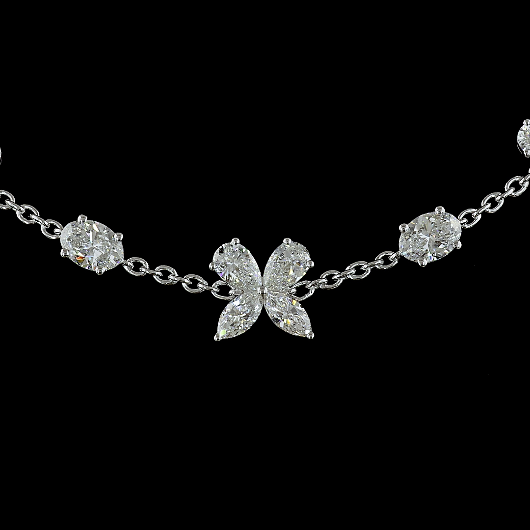 5.07 CTTW MIX Lab Diamond Station Line Tennis Necklace 16.5"