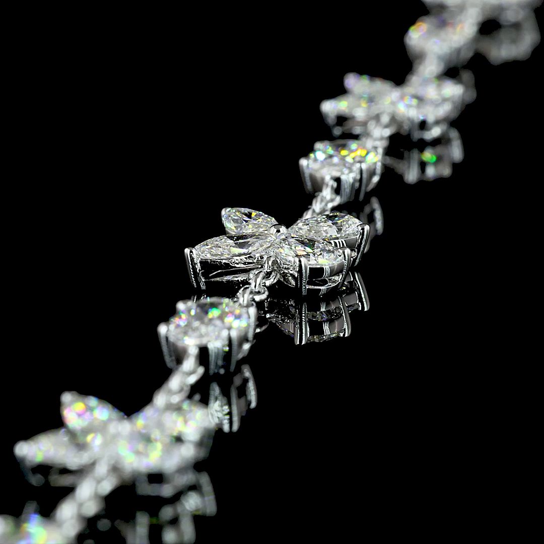 5.07 CTTW MIX Lab Diamond Station Line Tennis Necklace 16.5"