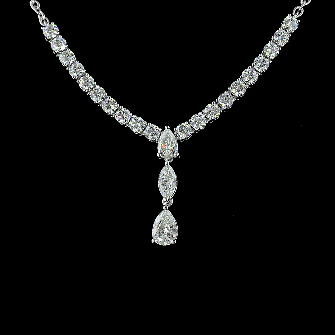 3.08 CTTW MIX Lab Diamond Special Necklace 16.5" (E Color and VS2 Clarity)