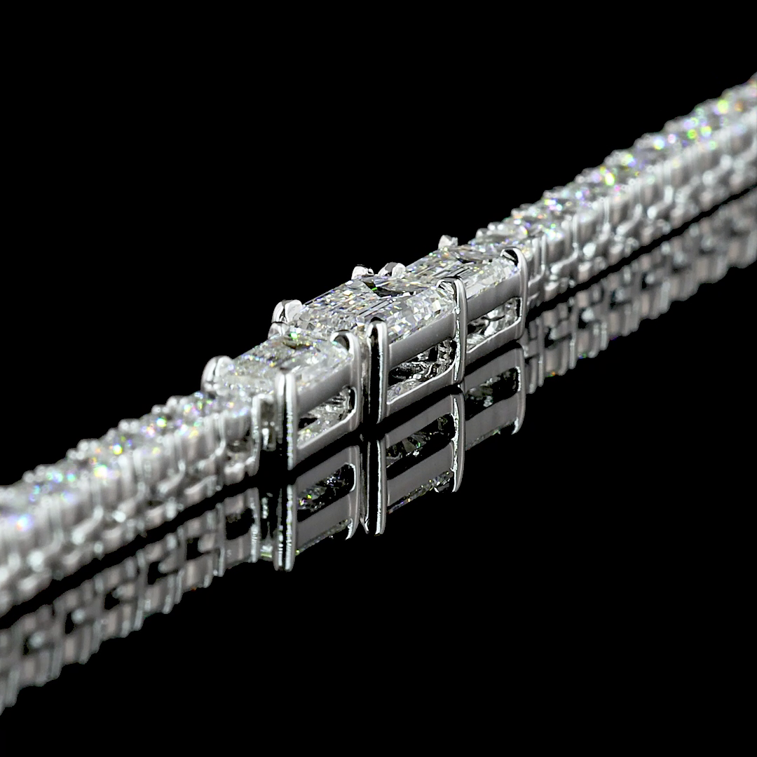 7.32 CTTW MIX Lab Diamond Special Necklace 16" 14k White Gold (E Color and VS2 Clarity)