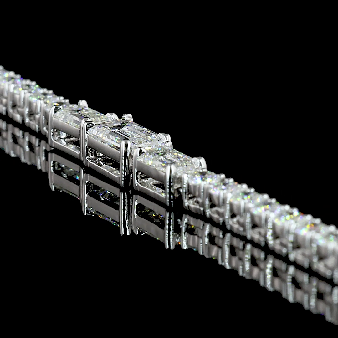 7.32 CTTW MIX Lab Diamond Special Necklace 16" 14k White Gold (E Color and VS2 Clarity)