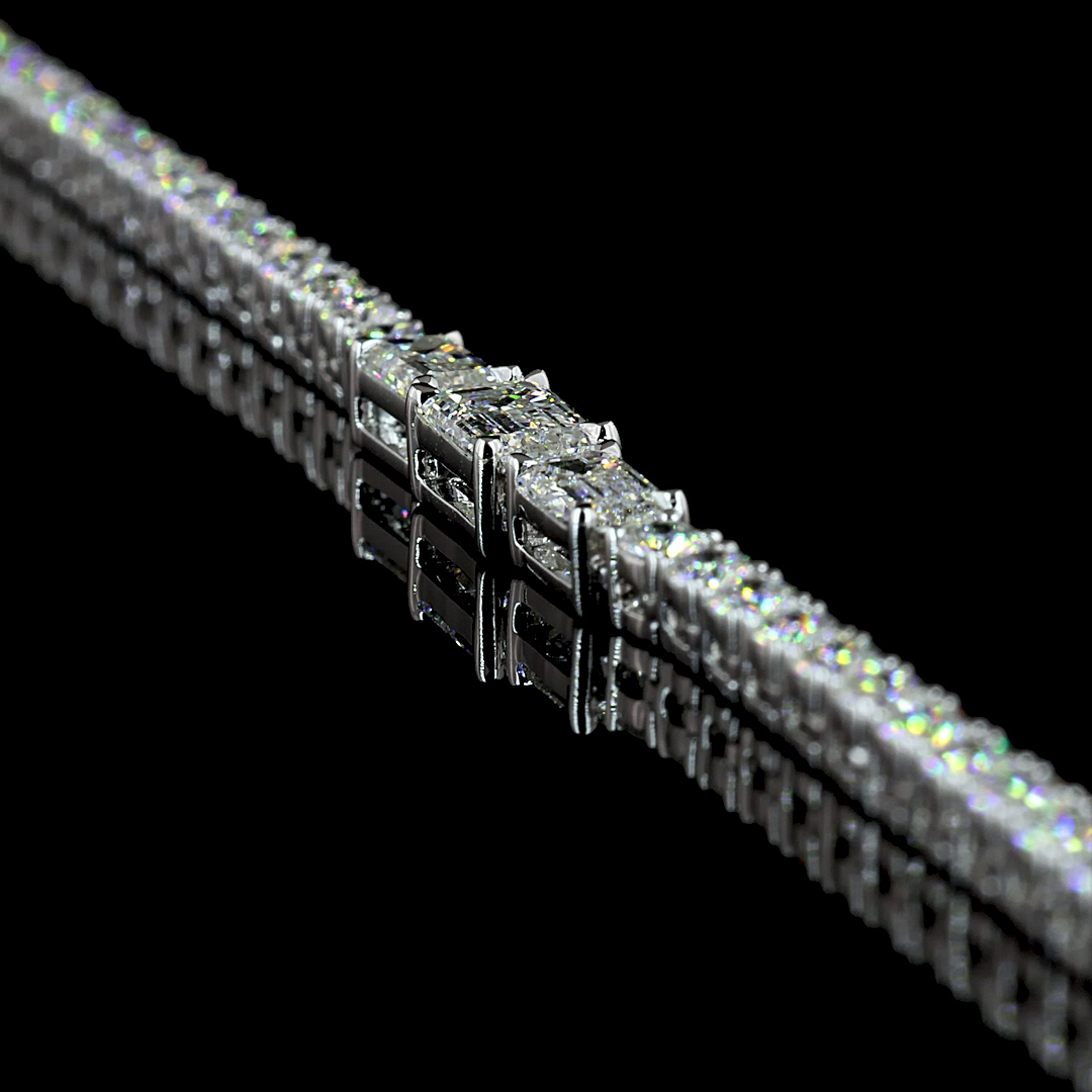 7.30 CTTW MIX Lab Diamond Special Necklace 16.5" 14k White Gold E Color and VS2 Clarity jewelry-spot-usa
