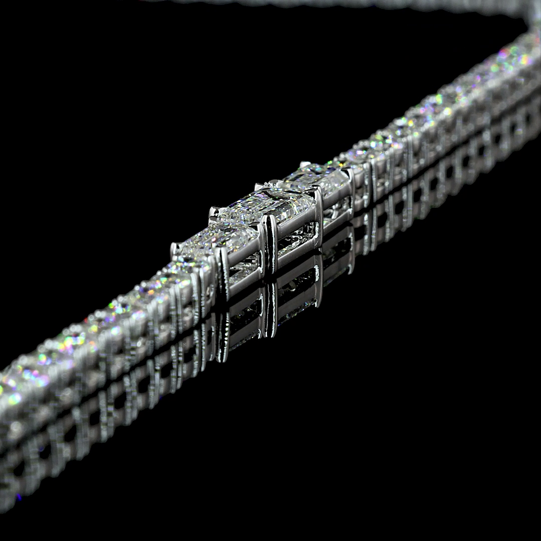 7.30 CTTW MIX Lab Diamond Special Necklace 16.5" 14k White Gold E Color and VS2 Clarity jewelry-spot-usa