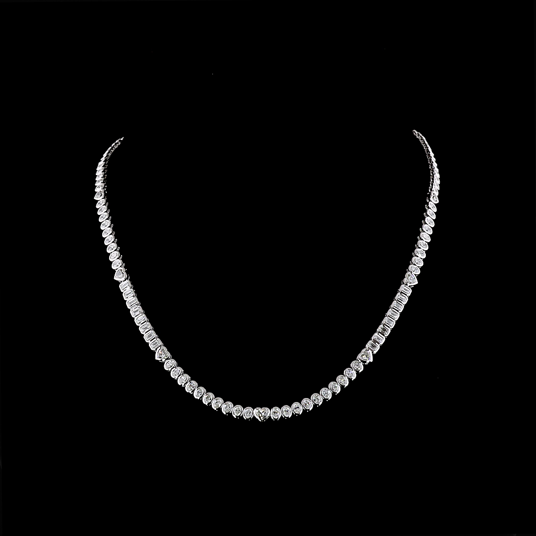 7.87 CTTW MIX Lab Diamond Tennis Necklace 16.5"