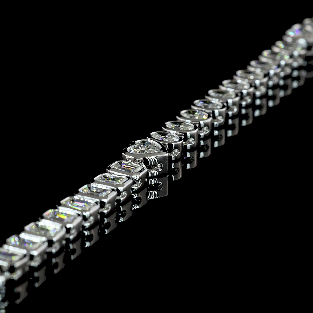 7.95 CTTW MIX Lab Grown Diamond Tennis Necklace 16.5" (E Color and VS1 Clarity)